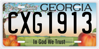 GA license plate CXG1913