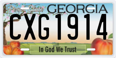 GA license plate CXG1914