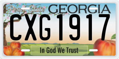 GA license plate CXG1917