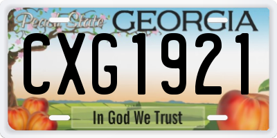 GA license plate CXG1921