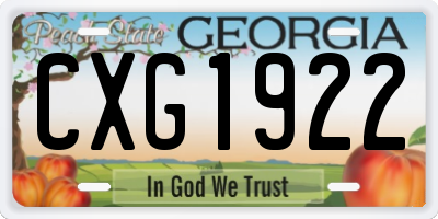 GA license plate CXG1922