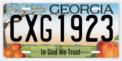 GA license plate CXG1923