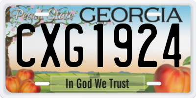 GA license plate CXG1924