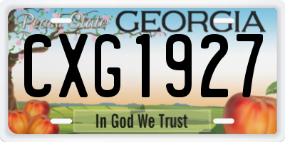 GA license plate CXG1927