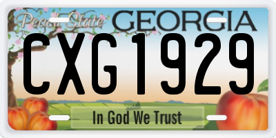 GA license plate CXG1929