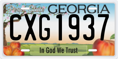 GA license plate CXG1937