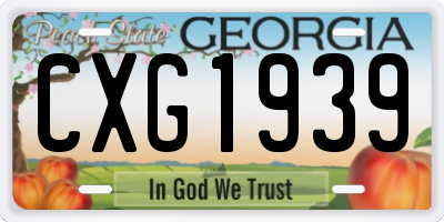 GA license plate CXG1939