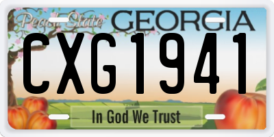 GA license plate CXG1941