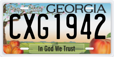 GA license plate CXG1942