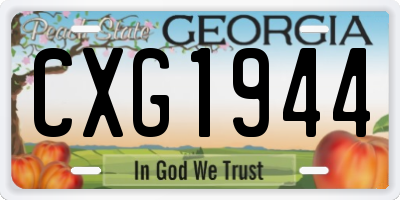 GA license plate CXG1944