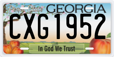 GA license plate CXG1952