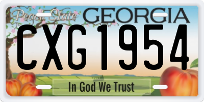 GA license plate CXG1954