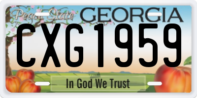GA license plate CXG1959