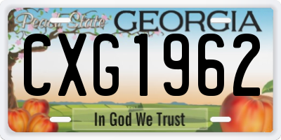 GA license plate CXG1962