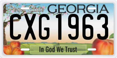 GA license plate CXG1963