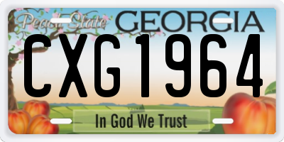 GA license plate CXG1964