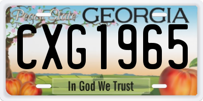 GA license plate CXG1965