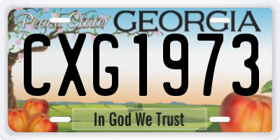 GA license plate CXG1973