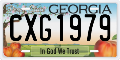 GA license plate CXG1979