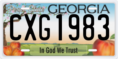 GA license plate CXG1983