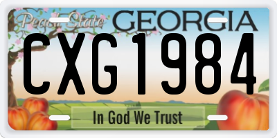 GA license plate CXG1984