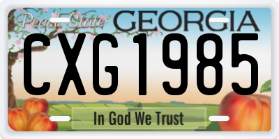GA license plate CXG1985