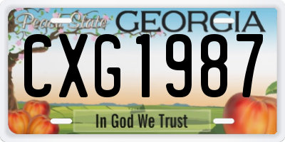 GA license plate CXG1987