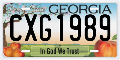 GA license plate CXG1989