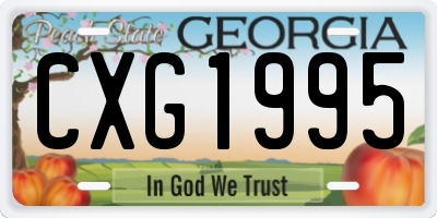 GA license plate CXG1995