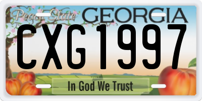 GA license plate CXG1997