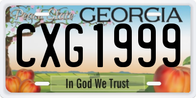 GA license plate CXG1999