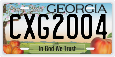 GA license plate CXG2004