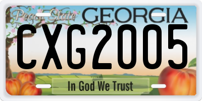 GA license plate CXG2005