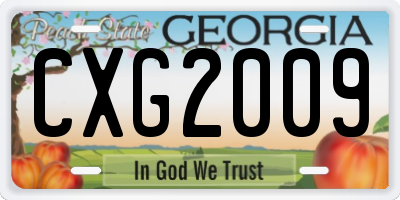 GA license plate CXG2009