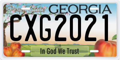 GA license plate CXG2021