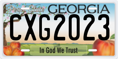 GA license plate CXG2023