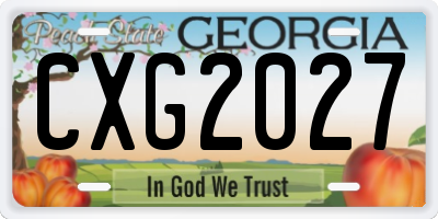 GA license plate CXG2027