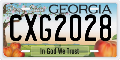 GA license plate CXG2028