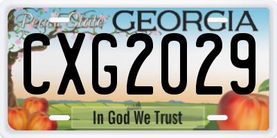 GA license plate CXG2029