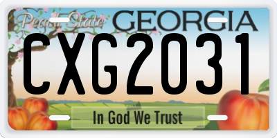 GA license plate CXG2031