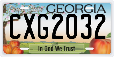 GA license plate CXG2032