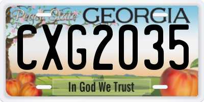 GA license plate CXG2035