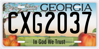 GA license plate CXG2037