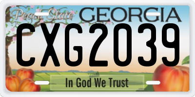 GA license plate CXG2039