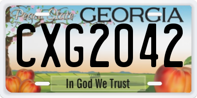 GA license plate CXG2042