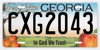 GA license plate CXG2043