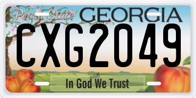 GA license plate CXG2049