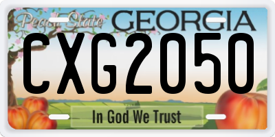 GA license plate CXG2050