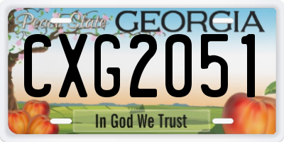 GA license plate CXG2051