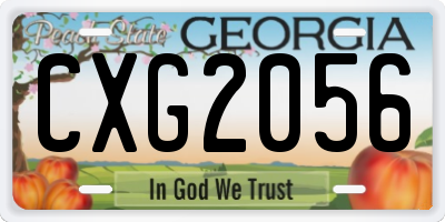 GA license plate CXG2056